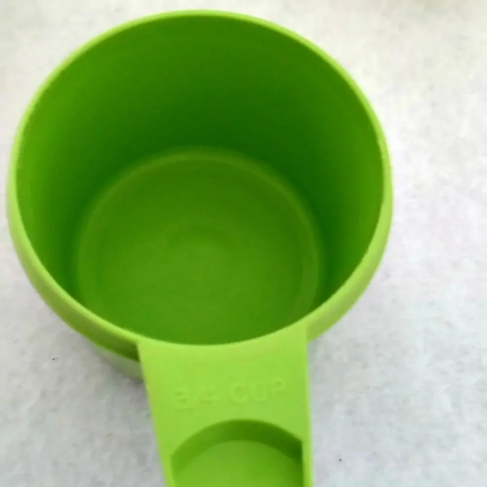Vintage Tupperware Measuring Cups Set 1/3, 1/2 ,3/4, 1 Cup Yellow Green Orange